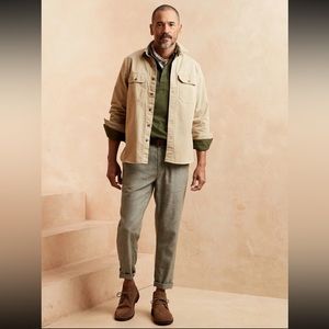 Banana Republic Men’s Athletic-Fit Pant, Linen, Size 28x32, Vegan Color